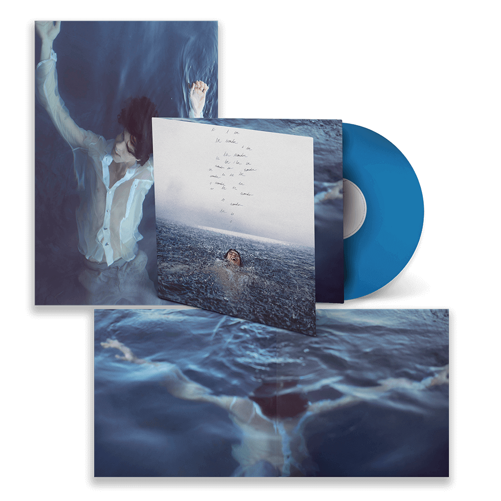 Vinyle bleu transparent en édition limitée + affiche dépliante